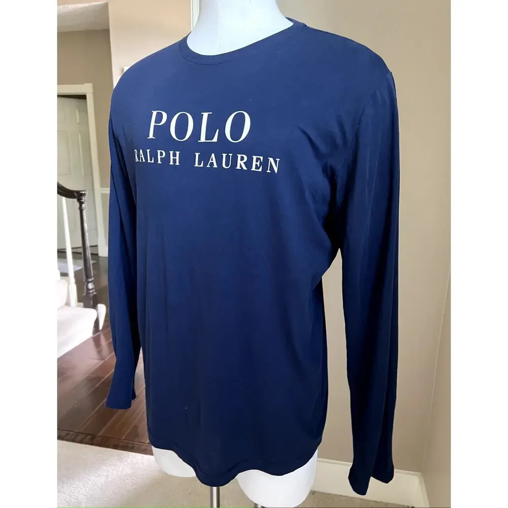 Polo Ralph Lauren navy blue long sleeve tee size L